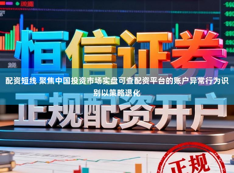 配资短线 聚焦中国投资市场实盘可查配资平台的账户异常行为识别以策略退化